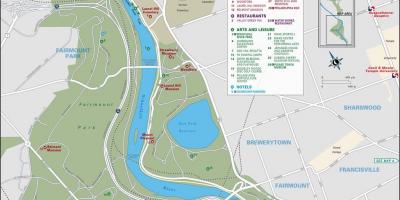 Žemėlapis fairmount park Filadelfija