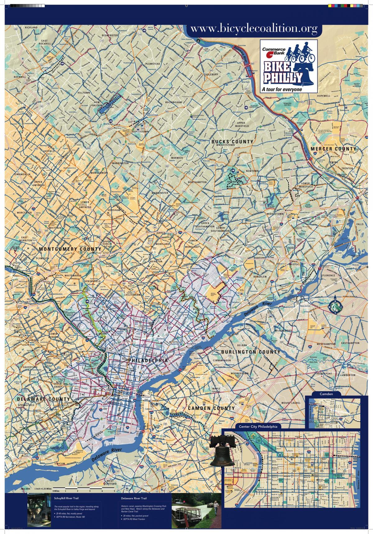 Philly dviračių žemėlapis