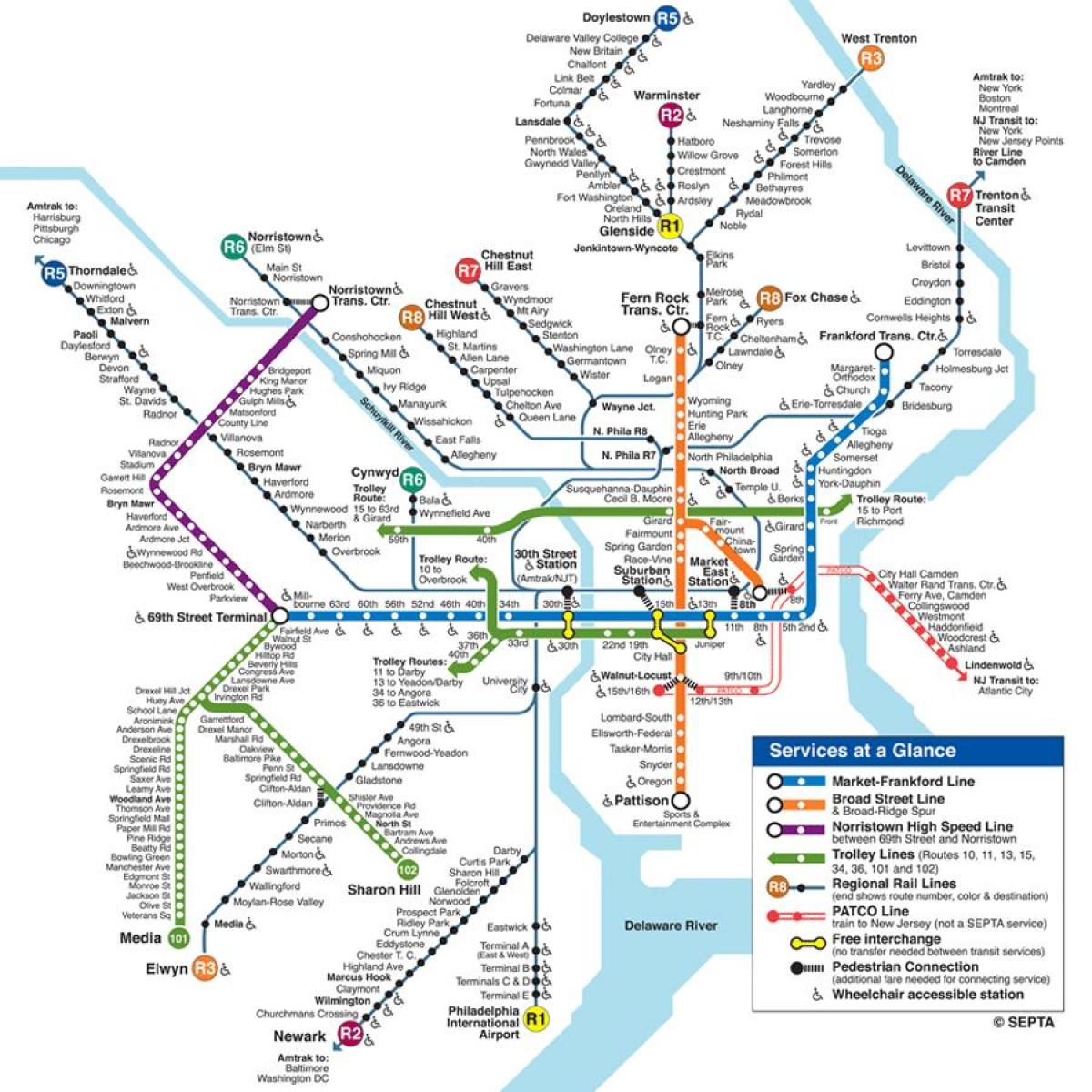 Philly metro žemėlapis