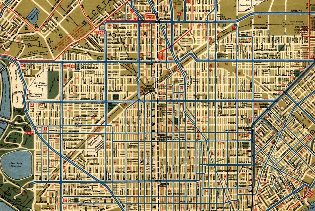 žemėlapis iš Philadelphia