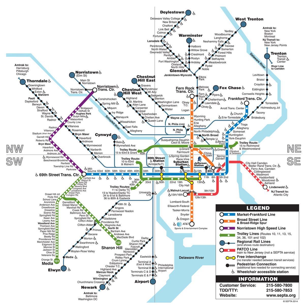 žemėlapis Phila metro