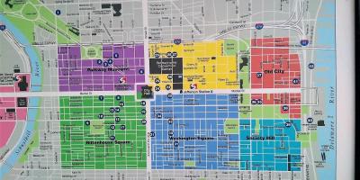 Žemėlapis center city Philadelphia