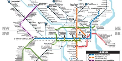 Metro Filadelfijos žemėlapyje